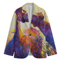 Couple Horses Portrait Print Men's Blazer