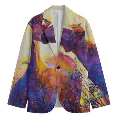 Couple Horses Portrait Print Men's Blazer