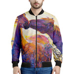 Couple Horses Portrait Print Men's Bomber Jacket