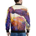 Couple Horses Portrait Print Men's Bomber Jacket