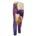 Couple Horses Portrait Print Men's Compression Pants