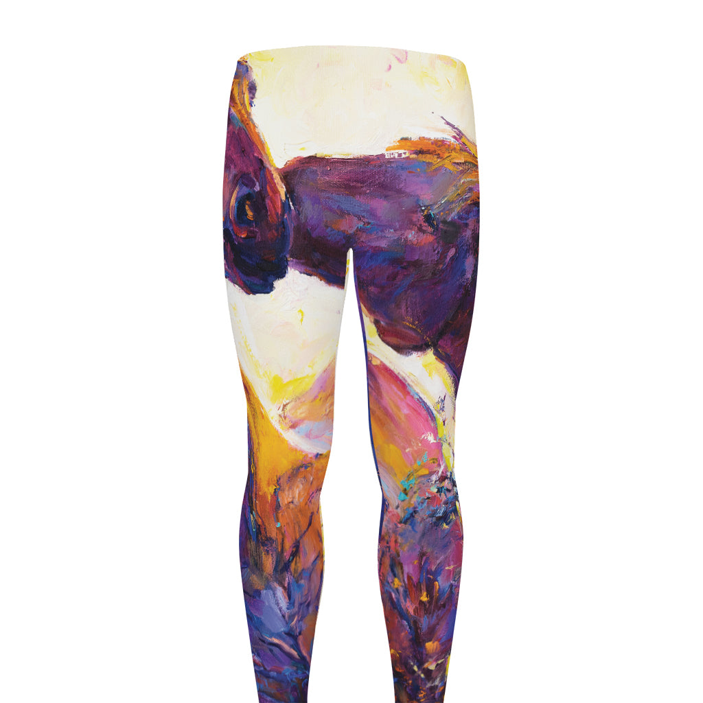 Couple Horses Portrait Print Men's leggings
