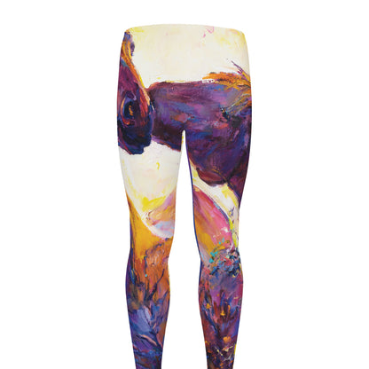Couple Horses Portrait Print Men's leggings