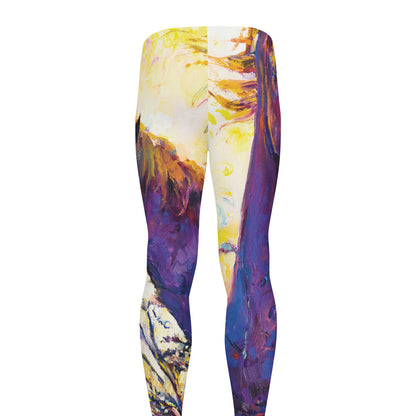 Couple Horses Portrait Print Men's leggings