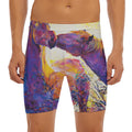 Couple Horses Portrait Print Men's Long Boxer Briefs