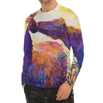 Couple Horses Portrait Print Men's Long Sleeve Rash Guard