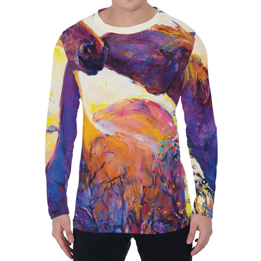 Couple Horses Portrait Print Men's Long Sleeve T-Shirt