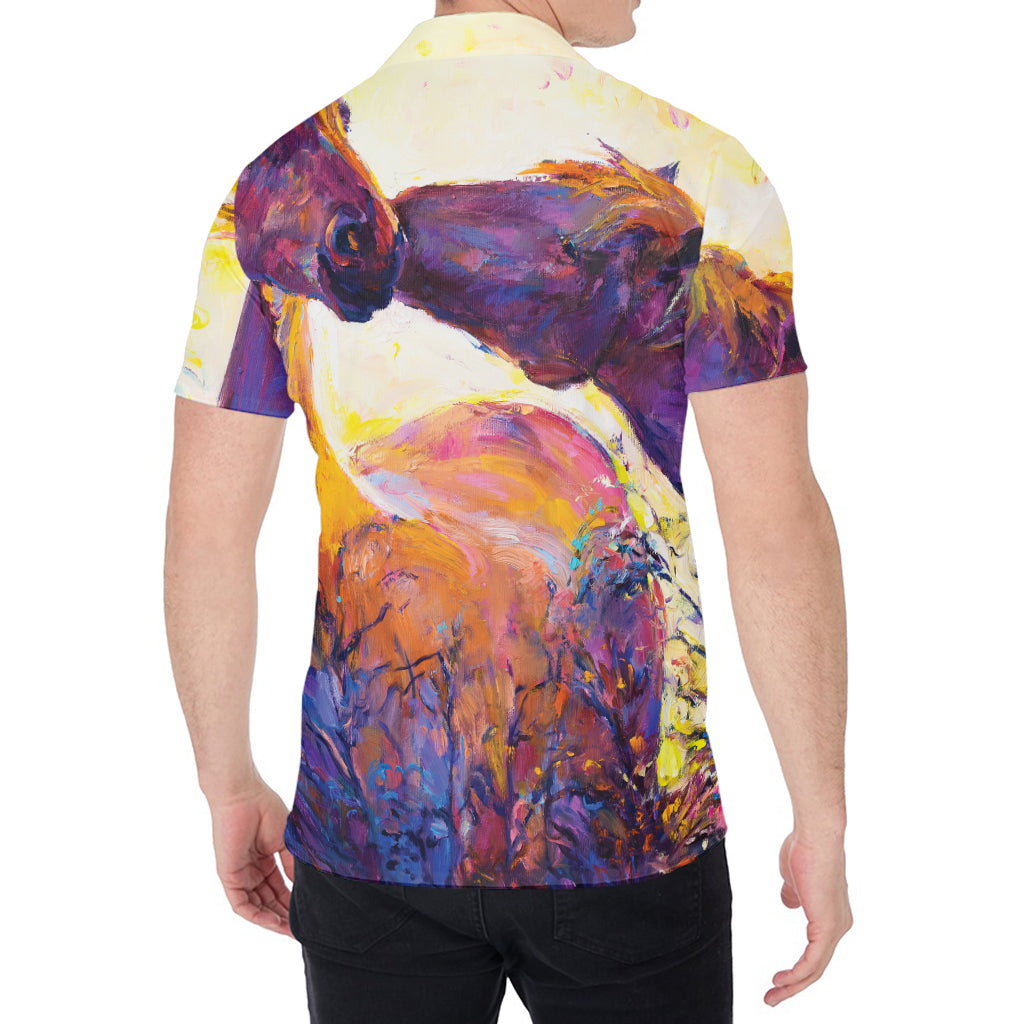 Couple Horses Portrait Print Men's Shirt