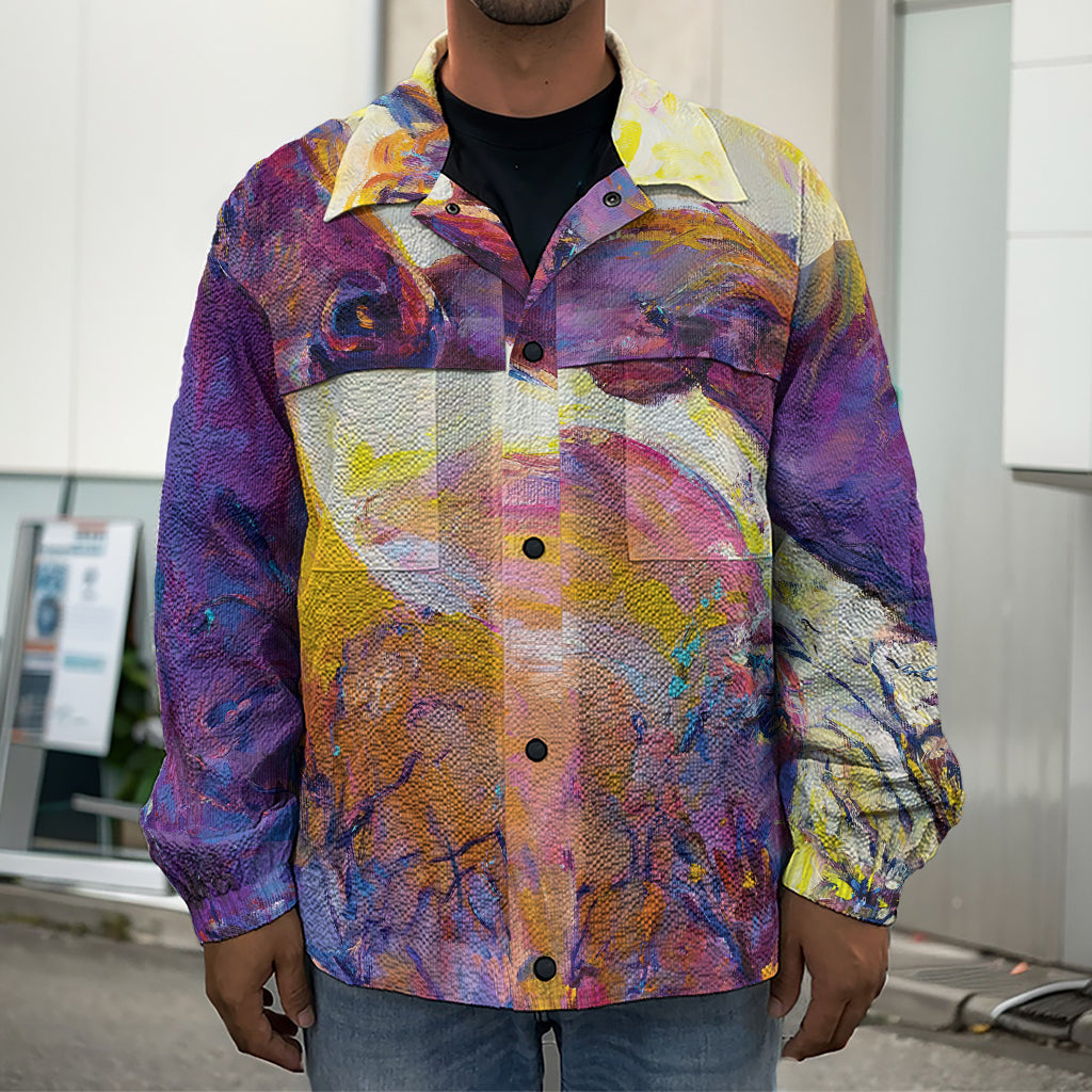 Couple Horses Portrait Print Men's Shirt Jacket