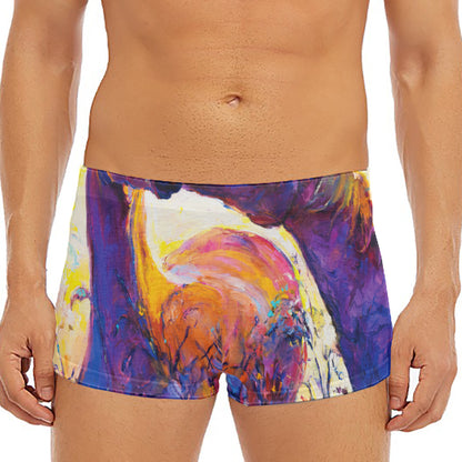 Couple Horses Portrait Print Men's Short Boxer Briefs