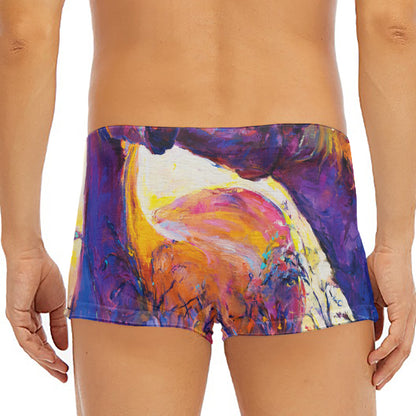Couple Horses Portrait Print Men's Short Boxer Briefs
