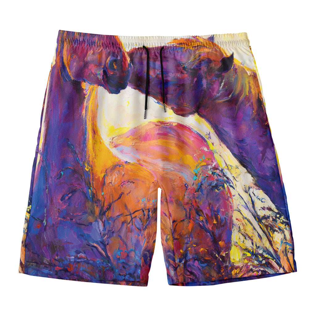 Couple Horses Portrait Print Men's Swim Trunks