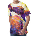 Couple Horses Portrait Print Men's Velvet T-Shirt