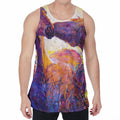 Couple Horses Portrait Print Men's Velvet Tank Top