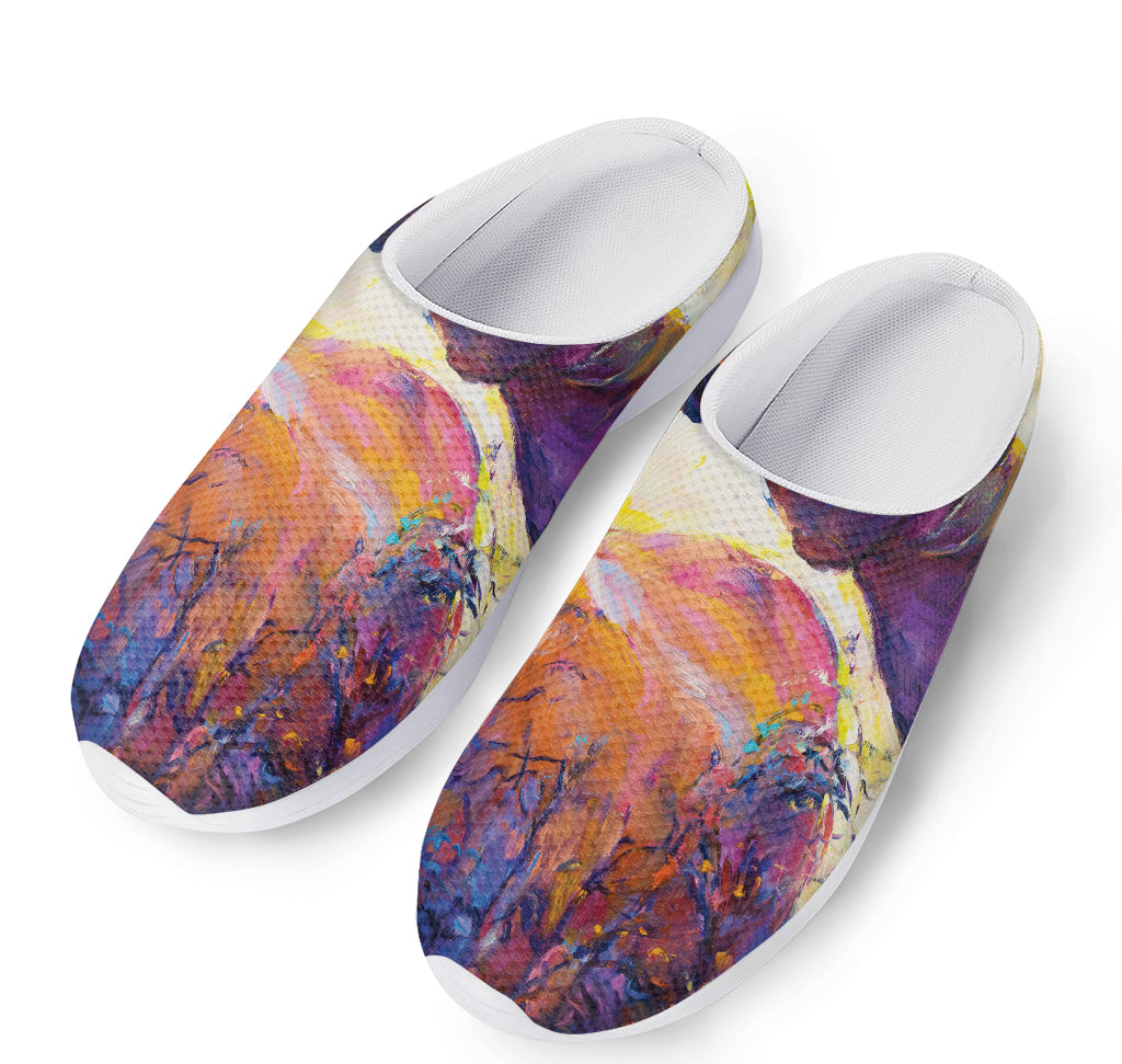 Couple Horses Portrait Print Mesh Casual Shoes