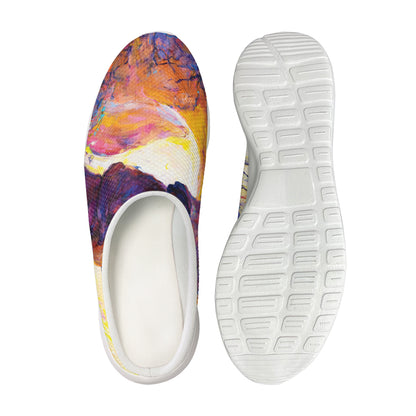 Couple Horses Portrait Print Mesh Casual Shoes
