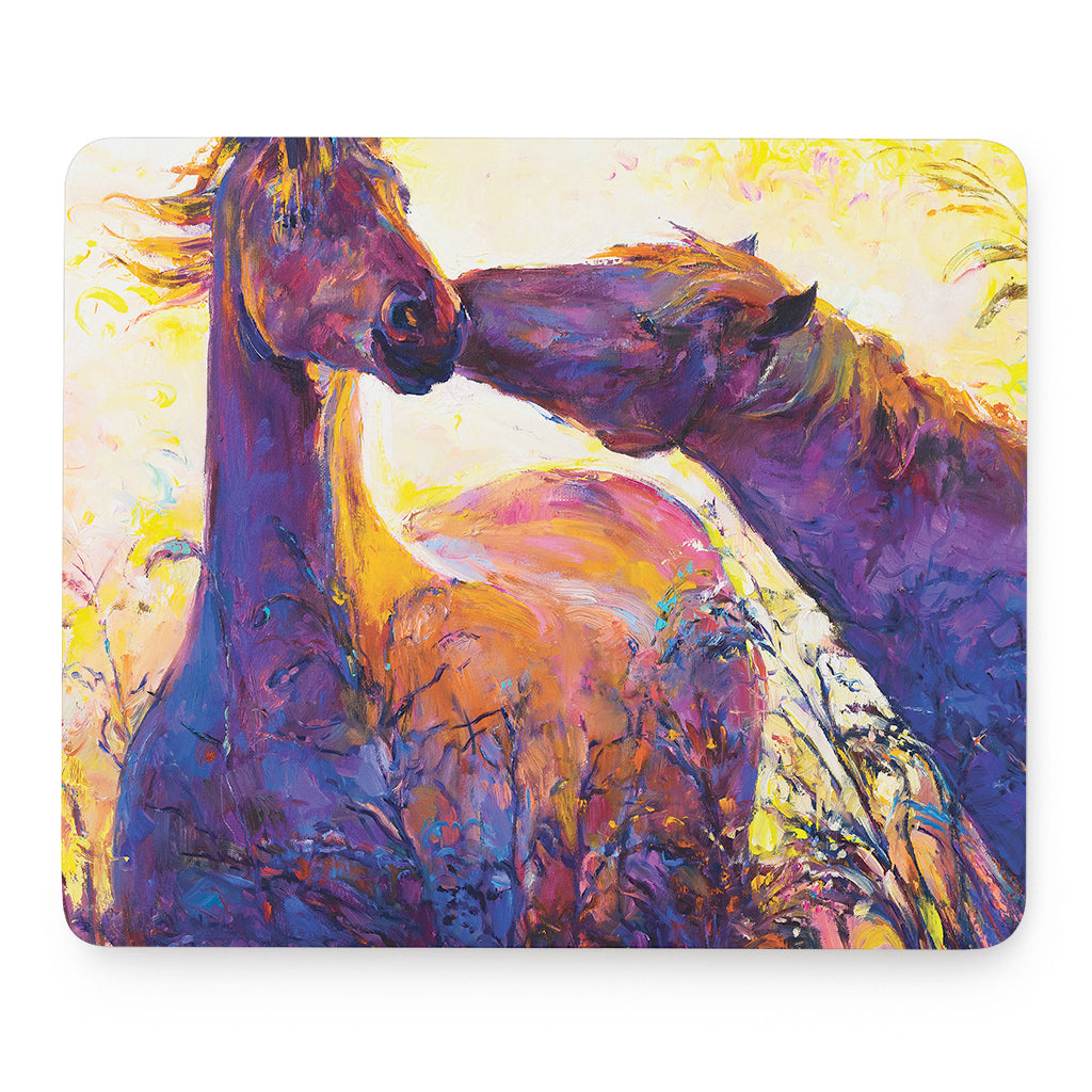 Couple Horses Portrait Print Mouse Pad