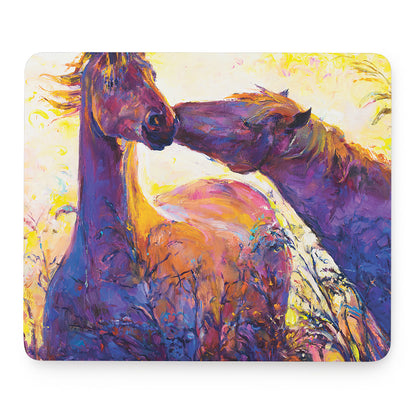 Couple Horses Portrait Print Mouse Pad