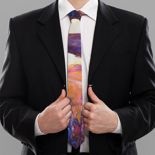Couple Horses Portrait Print Necktie