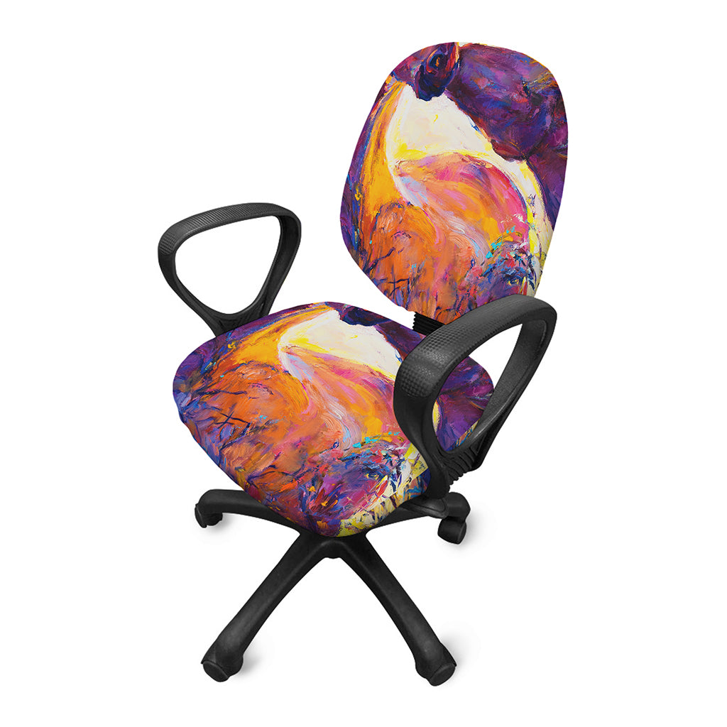 Couple Horses Portrait Print Office Chair Cover