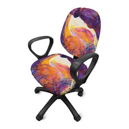 Couple Horses Portrait Print Office Chair Cover