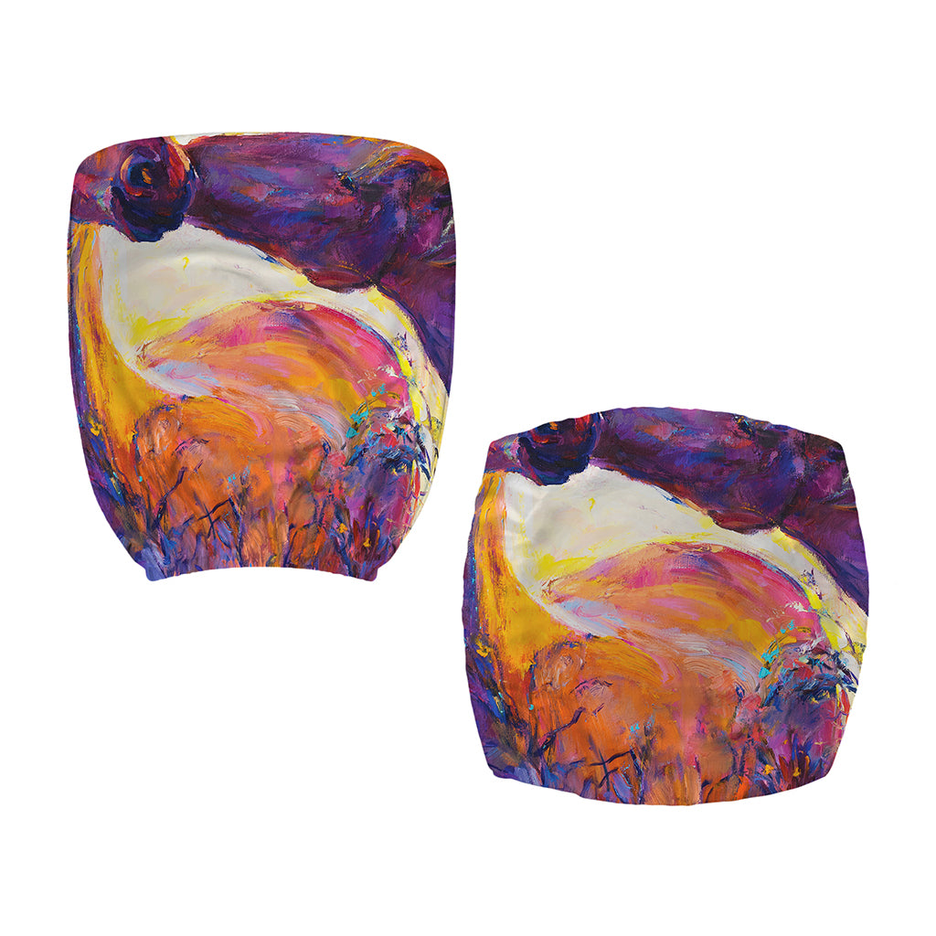 Couple Horses Portrait Print Office Chair Cover