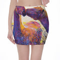 Couple Horses Portrait Print Pencil Mini Skirt