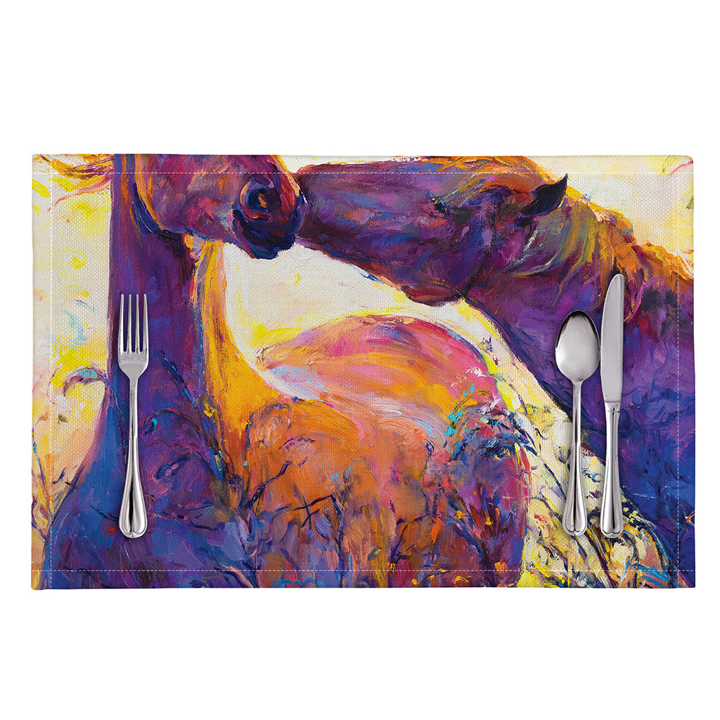 Couple Horses Portrait Print Placemat