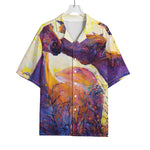 Couple Horses Portrait Print Rayon Hawaiian Shirt
