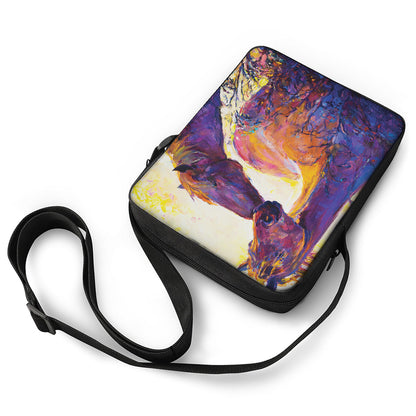 Couple Horses Portrait Print Rectangular Crossbody Bag