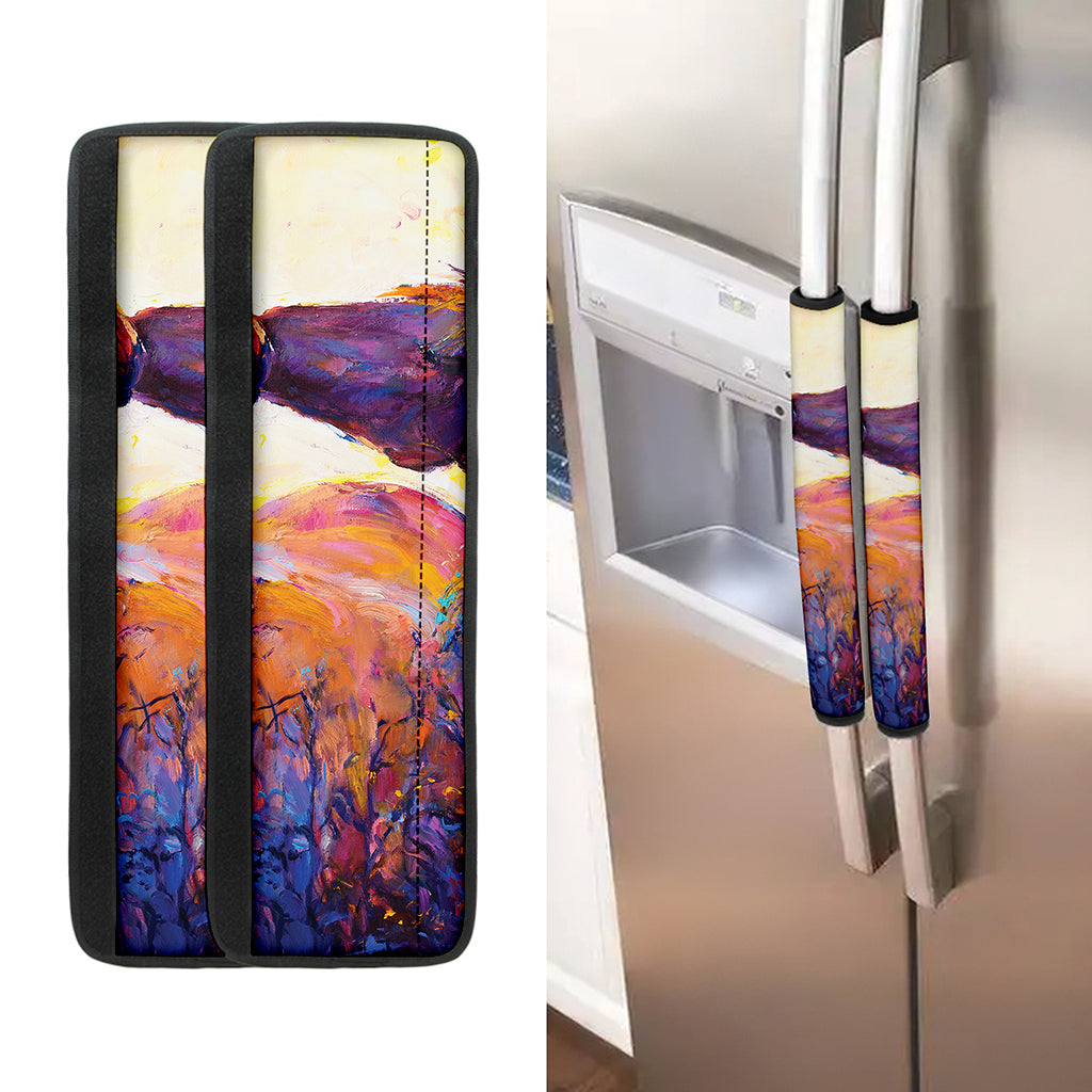 Couple Horses Portrait Print Refrigerator Handle Covers
