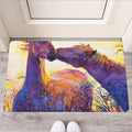Couple Horses Portrait Print Rubber Doormat