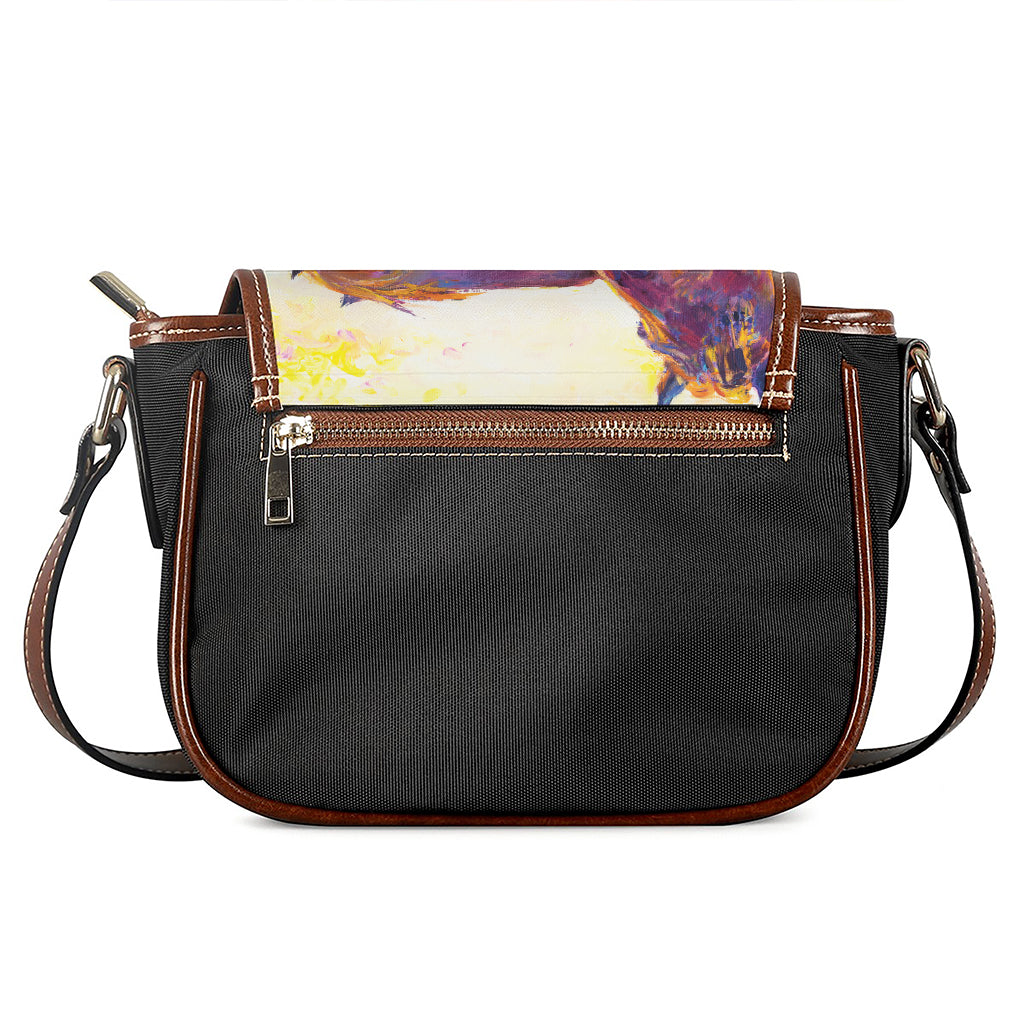 Couple Horses Portrait Print Saddle Bag