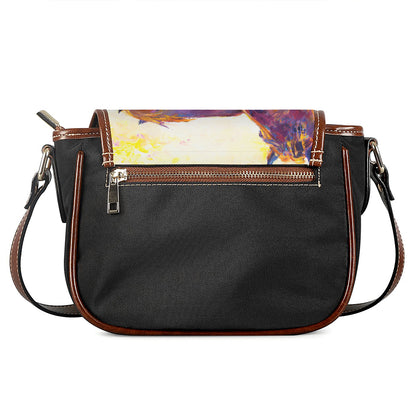 Couple Horses Portrait Print Saddle Bag