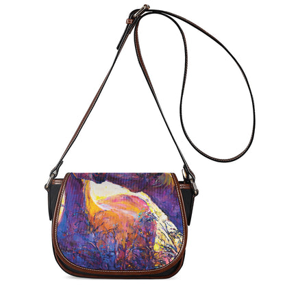 Couple Horses Portrait Print Saddle Bag