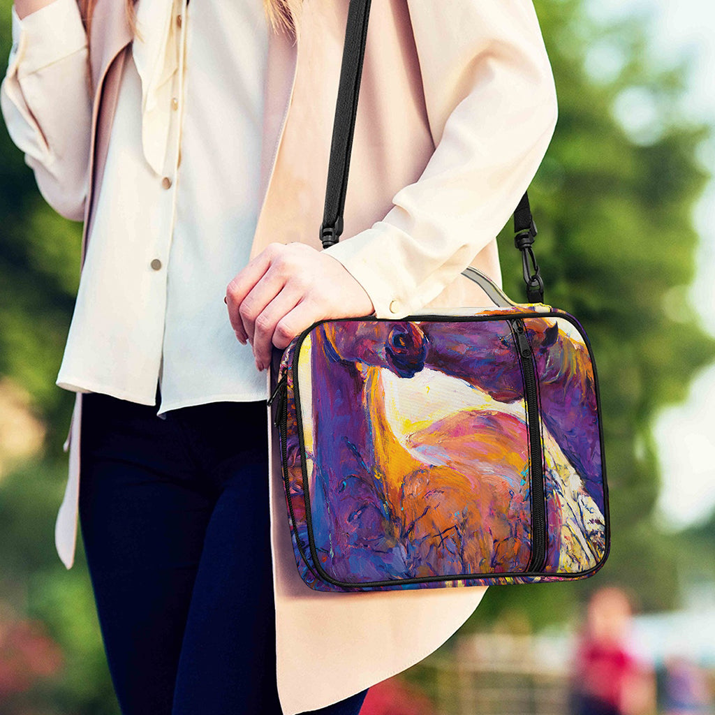 Couple Horses Portrait Print Shoulder Strap Bible Bag