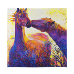 Couple Horses Portrait Print Silk Bandana
