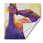 Couple Horses Portrait Print Silk Bandana