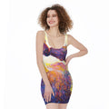 Couple Horses Portrait Print Sleeveless Bodycon Dress