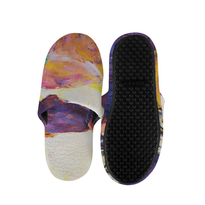 Couple Horses Portrait Print Slippers