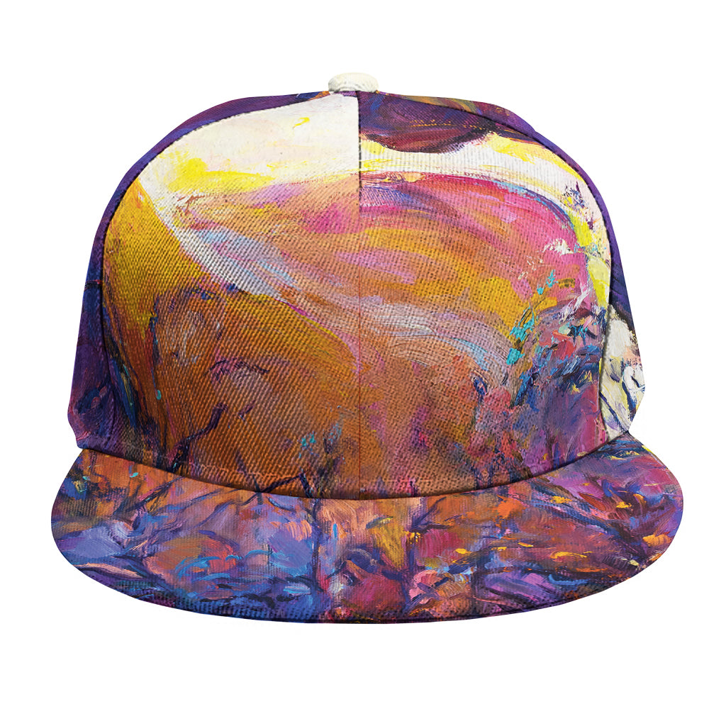 Couple Horses Portrait Print Snapback Cap