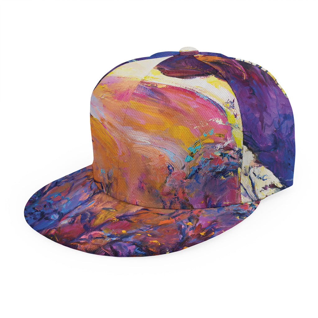 Couple Horses Portrait Print Snapback Cap