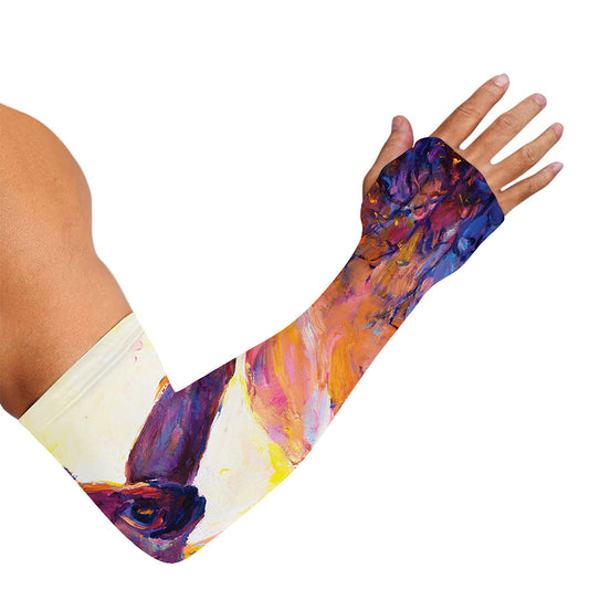 Couple Horses Portrait Print Sun Protection Arm Sleeves