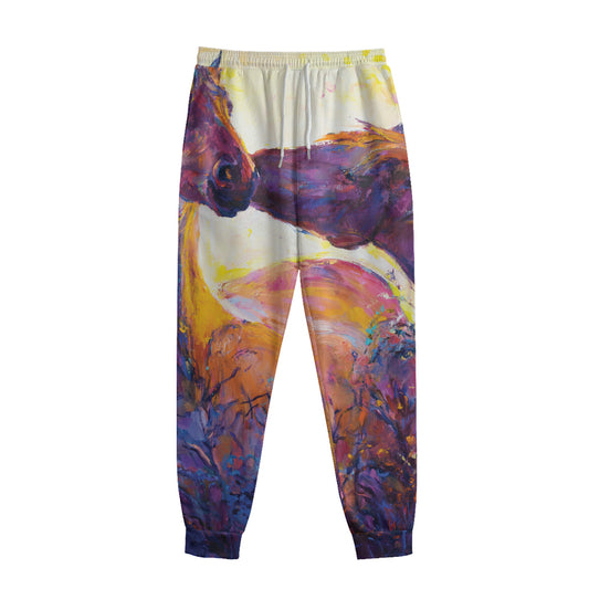 Couple Horses Portrait Print Sweatpants