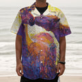 Couple Horses Portrait Print Textured Short Sleeve Shirt