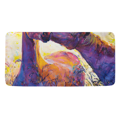 Couple Horses Portrait Print Towel