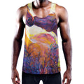 Couple Horses Portrait Print Men's Workout Tank Top