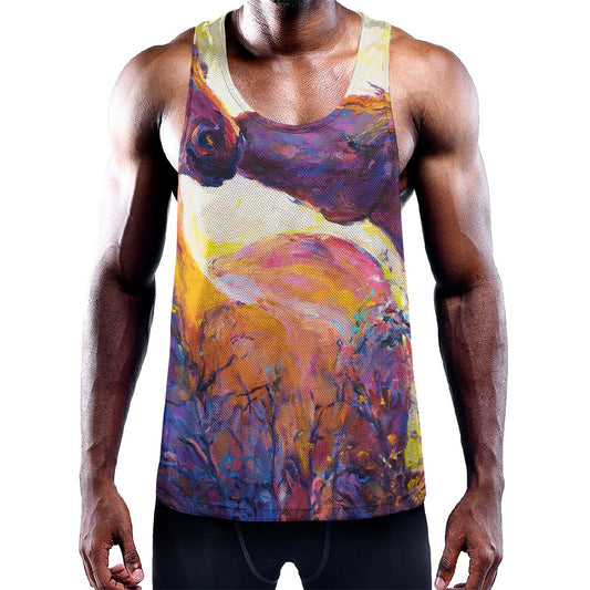Couple Horses Portrait Print Training Tank Top