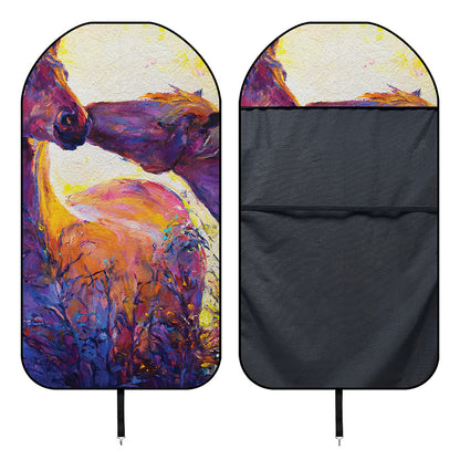 Couple Horses Portrait Print Waterproof Car Seat Cover