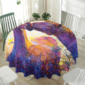 Couple Horses Portrait Print Waterproof Round Tablecloth